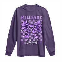 Military Child Coquette Bow Long Sleeve Shirt Purple Up Camo