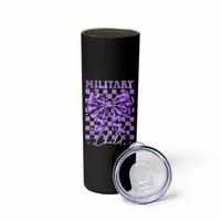 Military Child Coquette Bow Skinny Tumbler Purple Up Camo