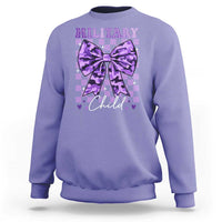 Military Child Coquette Bow Sweatshirt Purple Up Camo