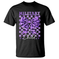 Military Child Coquette Bow T Shirt Purple Up Camo