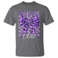 Military Child Coquette Bow T Shirt Purple Up Camo
