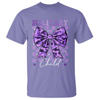 Military Child Coquette Bow T Shirt Purple Up Camo