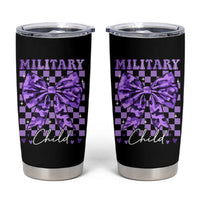 Military Child Coquette Bow Tumbler Cup Purple Up Camo