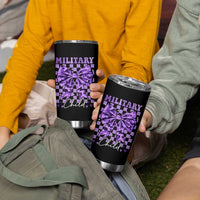 Military Child Coquette Bow Tumbler Cup Purple Up Camo