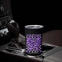 Military Child Coquette Bow Tumbler Cup Purple Up Camo