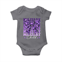 Military Child Coquette Bow Baby Onesie Purple Up Camo Kids Girls