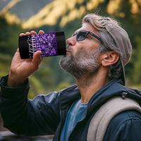 Military Child Coquette Bow 4 in 1 Can Cooler Tumbler Purple Up Camo Kids Girls