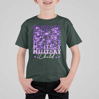 Military Child Coquette Bow T Shirt For Kid Purple Up Camo Kids Girls