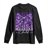 Military Child Coquette Bow Long Sleeve Shirt Purple Up Camo Kids Girls