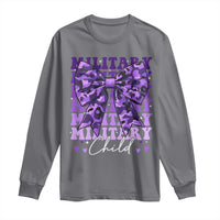 Military Child Coquette Bow Long Sleeve Shirt Purple Up Camo Kids Girls