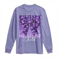 Military Child Coquette Bow Long Sleeve Shirt Purple Up Camo Kids Girls