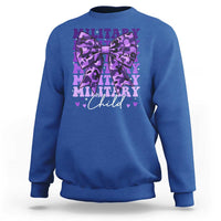 Military Child Coquette Bow Sweatshirt Purple Up Camo Kids Girls