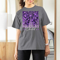 Military Child Coquette Bow T Shirt For Women Purple Up Camo Kids Girls