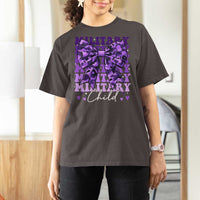 Military Child Coquette Bow T Shirt For Women Purple Up Camo Kids Girls