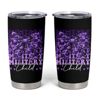 Military Child Coquette Bow Tumbler Cup Purple Up Camo Kids Girls