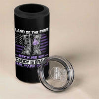 Purple Up For Military Kids 4 in 1 Can Cooler Tumbler Military Child Month My Daddy Is Brave