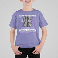 Purple Up For Military Kids T Shirt For Kid Military Child Month My Daddy Is Brave