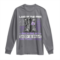 Purple Up For Military Kids Long Sleeve Shirt Military Child Month My Daddy Is Brave