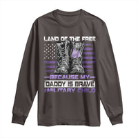 Purple Up For Military Kids Long Sleeve Shirt Military Child Month My Daddy Is Brave