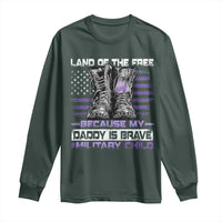 Purple Up For Military Kids Long Sleeve Shirt Military Child Month My Daddy Is Brave