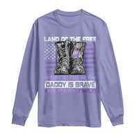 Purple Up For Military Kids Long Sleeve Shirt Military Child Month My Daddy Is Brave