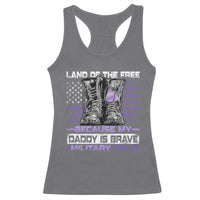Purple Up For Military Kids Racerback Tank Top Military Child Month My Daddy Is Brave