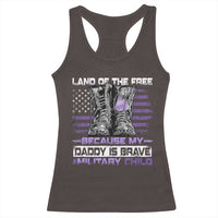 Purple Up For Military Kids Racerback Tank Top Military Child Month My Daddy Is Brave