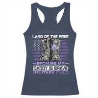 Purple Up For Military Kids Racerback Tank Top Military Child Month My Daddy Is Brave