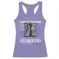 Purple Up For Military Kids Racerback Tank Top Military Child Month My Daddy Is Brave