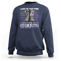 Purple Up For Military Kids Sweatshirt Military Child Month My Daddy Is Brave