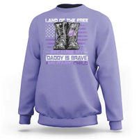 Purple Up For Military Kids Sweatshirt Military Child Month My Daddy Is Brave