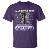 Purple Up For Military Kids T Shirt Military Child Month My Daddy Is Brave