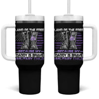 Purple Up For Military Kids Tumbler With Handle Military Child Month My Daddy Is Brave