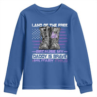 Purple Up For Military Kids Youth Sweatshirt Military Child Month My Daddy Is Brave