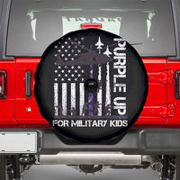 Purple Up For Military Kids Spare Tire Cover Camo American Flag Military Child Month USA Camouflage