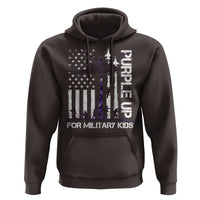Purple Up For Military Kids Hoodie Camo American Flag Military Child Month USA Camouflage