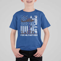 Purple Up For Military Kids T Shirt For Kid Camo American Flag Military Child Month USA Camouflage
