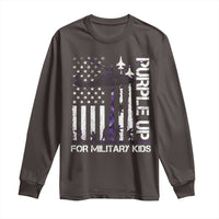 Purple Up For Military Kids Long Sleeve Shirt Camo American Flag Military Child Month USA Camouflage