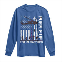 Purple Up For Military Kids Long Sleeve Shirt Camo American Flag Military Child Month USA Camouflage