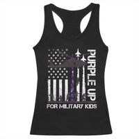Purple Up For Military Kids Racerback Tank Top Camo American Flag Military Child Month USA Camouflage