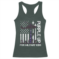 Purple Up For Military Kids Racerback Tank Top Camo American Flag Military Child Month USA Camouflage