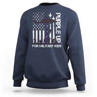 Purple Up For Military Kids Sweatshirt Camo American Flag Military Child Month USA Camouflage