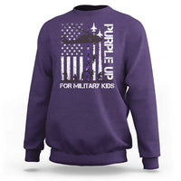 Purple Up For Military Kids Sweatshirt Camo American Flag Military Child Month USA Camouflage