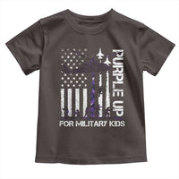Purple Up For Military Kids Toddler T Shirt Camo American Flag Military Child Month USA Camouflage