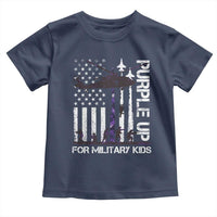 Purple Up For Military Kids Toddler T Shirt Camo American Flag Military Child Month USA Camouflage