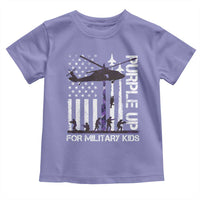 Purple Up For Military Kids Toddler T Shirt Camo American Flag Military Child Month USA Camouflage
