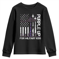 Purple Up For Military Kids Youth Sweatshirt Camo American Flag Military Child Month USA Camouflage