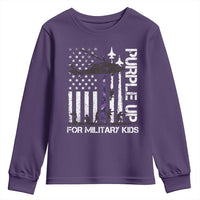 Purple Up For Military Kids Youth Sweatshirt Camo American Flag Military Child Month USA Camouflage