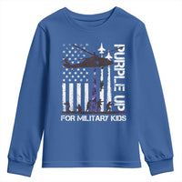 Purple Up For Military Kids Youth Sweatshirt Camo American Flag Military Child Month USA Camouflage