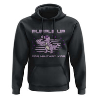 Purple Up For Military Kids Hoodie Military Child Month Army Dinosaur Dino